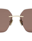 Serpenti Light Gold Geometric Sunglasses