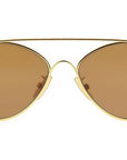 Metal Gold Oval Sunglasses