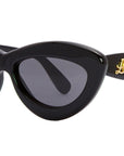 Curvy Black Cat Eye Sunglasses