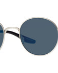 Caster Silver Round Sunglasses