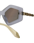 Serpenti Silver Geometric Sunglasses
