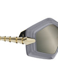 Serpenti Silver Geometric Sunglasses