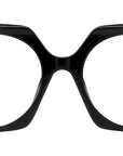 Curvy Black Geometric Eyeglasses