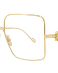 Refined Metal Gold Geometric Eyeglasses