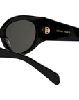 Triomphe Stamp Black Round Sunglasses