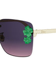 Dior Clover S2U Gold Square Sunglasses