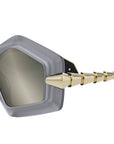 Serpenti Silver Geometric Sunglasses