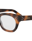 CELINE 3 Dots Tortoise Cat Eye Eyeglasses