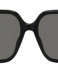 Slim Black Square Sunglasses