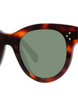 CELINE 3 Dots Shiny Havana Round Sunglasses
