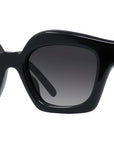 Curvy Black Geometric Sunglasses