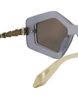 Serpenti Silver Geometric Sunglasses