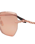 Serpenti Viper Rose Gold Geometric Sunglasses