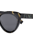 Lettering Dark Havana Cat Eye Sunglasses