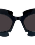 Curvy Black Geometric Sunglasses