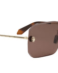 Serpenti Light Gold Geometric Sunglasses