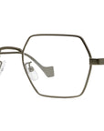 Metal Matte Khaki Geometric Sunglasses