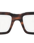 Fendi Diagonal Havana Rectangular Eyeglasses