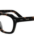 CELINE Thin 2 Dots Tortoise Square Eyeglasses