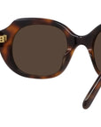 Slim Havana Geometric Sunglasses