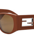 Baguette Brown Oval Sunglasses