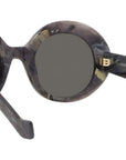 Anagram Black Oval Sunglasses