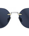 CD Diamond R5U Gold Blue Round Sunglasses