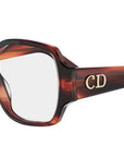 DiorGlowO S3I Red Havana Geometric Eyeglasses