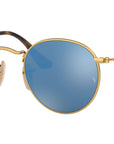 Round Flat Lenses RB3447N gold blue