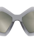 Serpenti Silver Geometric Sunglasses