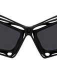 Giv Cut Cage Black Geometric Sunglasses