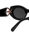 Calla Black Oval Sunglasses
