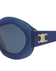 Triomphe Blue Round Sunglasses