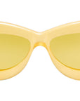 Curvy Yellow Cat Eye Sunglasses