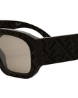Fendi Shadow Brown Rectangular Sunglasses