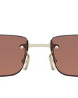 Fendi First Crystal Gold Square Sunglasses