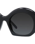 Curvy Black Round Sunglasses