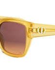 DiorGlow S1I Yellow Squared Sunglasses
