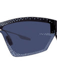 Giv Cut Strass Silver Shield Sunglasses