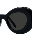 Curvy Black Geometric Sunglasses