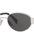 Metal Triomphe Silver Oval Sunglasses