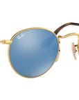 Round Flat Lenses RB3447N gold blue