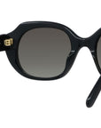 Slim Black Geometric Sunglasses