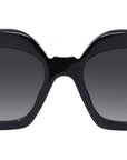 Curvy Black Geometric Sunglasses