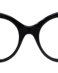 Curvy Black Round Eyeglasses