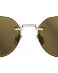 CD Diamond R5U Gold Brown Round Sunglasses