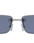 Fendi First Crystal Silver Square Sunglasses