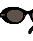 Anagram Black Oval Sunglasses