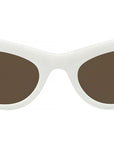 Slim White Oval Sunglasses