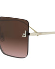 Fendi First Light Gold Square Sunglasses